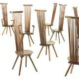 High Spindleback dining chairs, set of eight by Jeffrey Greene