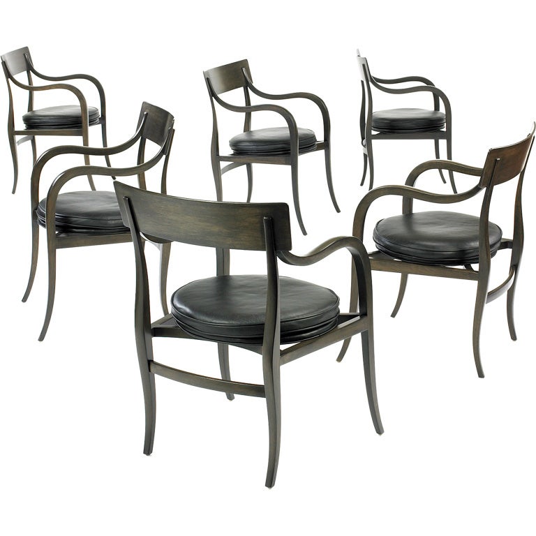 Alexandria chairs model 6004, set of six by Edward Wormley at 1stDibs