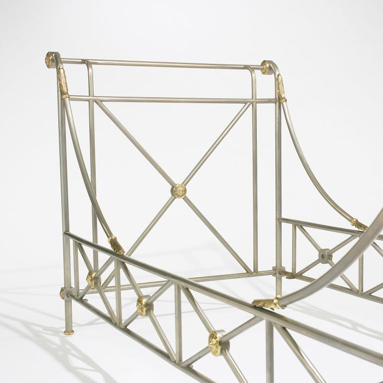 Brass Campaign bed by Maison Jansen