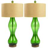 table lamps, pair by Blenko Glass Company