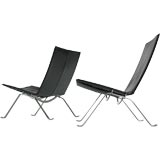 PK 22 lounge chairs, pair by Poul Kjaerholm
