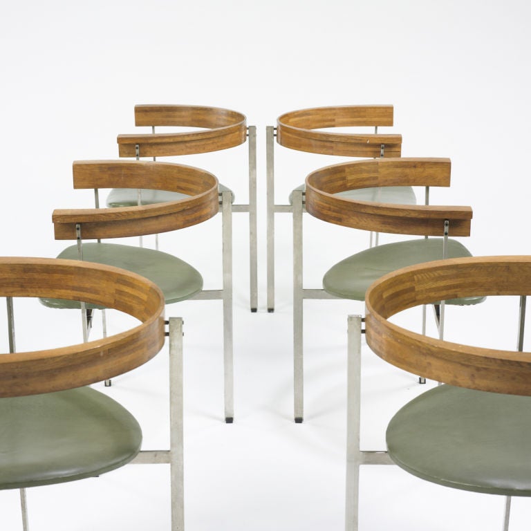 Danish PK 11 chairs, set of six by Poul Kjaerholm
