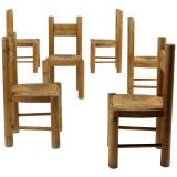 dining chairs, set of six by Jean Royère