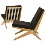 Scissor chairs model 92, pair by Pierre Jeanneret