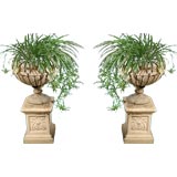 Vintage PAIR OF GARDEN URNS