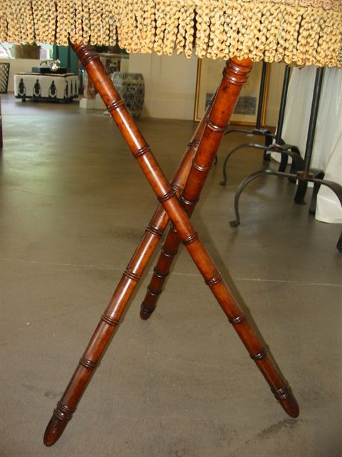 Victorian cloverleaf side table with bamboo carved legs
