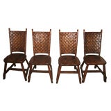 Antique Set of four Old Hickory side chairs