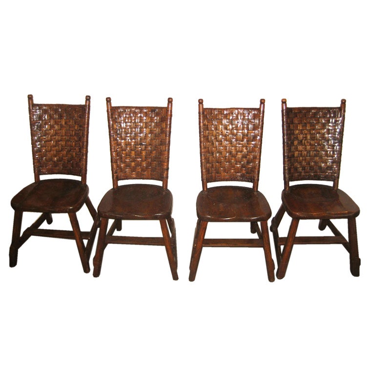 Set of four Old Hickory side chairs For Sale