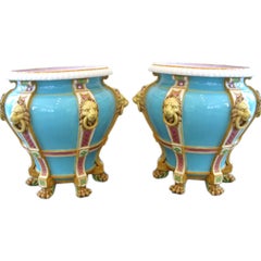 Pair of Minton majolica jardinieres