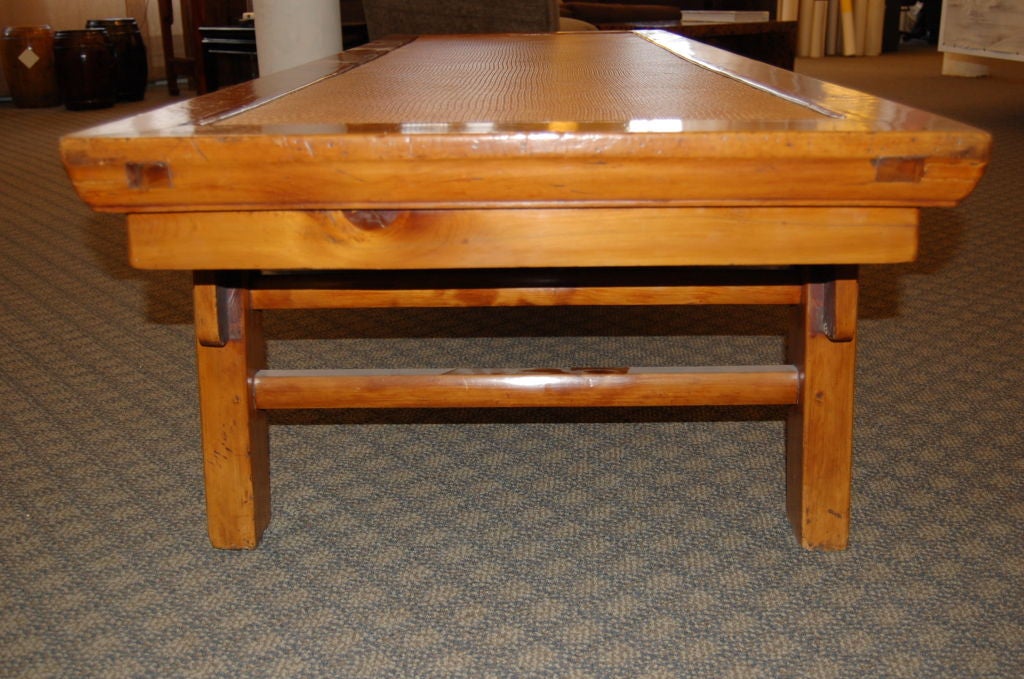 18th Century and Earlier Chinese Cypress Daybed with Rattan Top, early to middle Qing period (1644-1912)