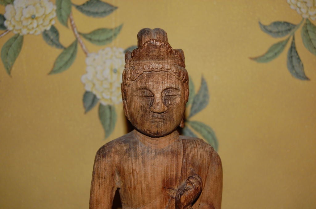 18th Century and Earlier Japanese 18th Century Wood Statue of Kannon, Goddess of Mercy For Sale