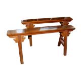 Pair of Chinese 18th century Southern Elm benches Pair of Chinese 18th century Southern Elm benches