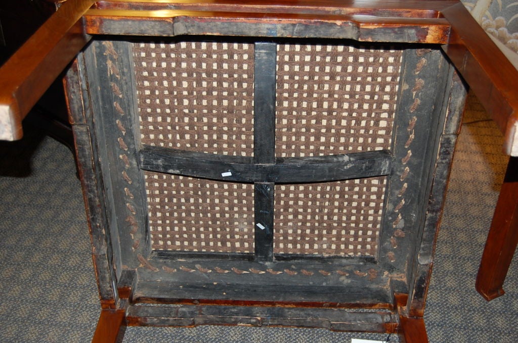 Pair of 18th Century Chinese Wooden Stools with Cane Tops For Sale 5