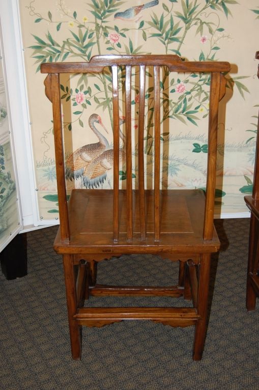 Pair of 18th Century Chinese Wooden Side Chairs For Sale 1