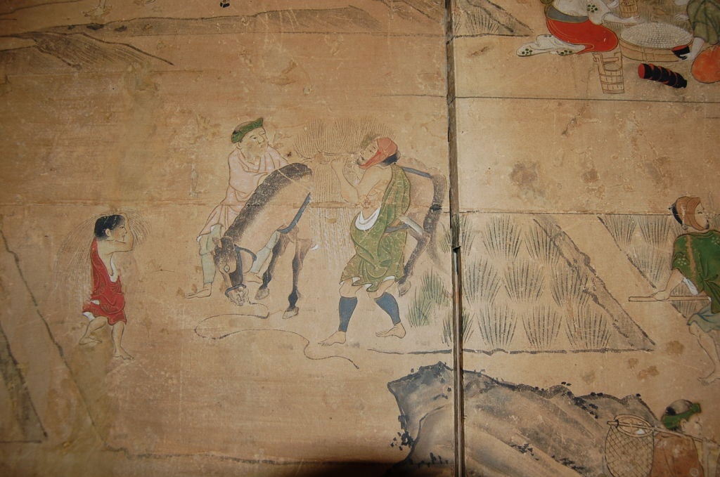Set of three Japanese 18th century two panel screens 2