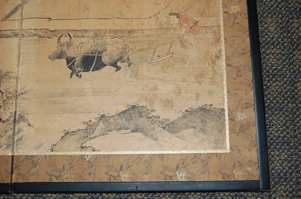 Set of three Japanese 18th century two panel screens 7