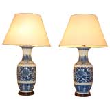 Pair of Massive 19th Century Chinese vases as lamps.