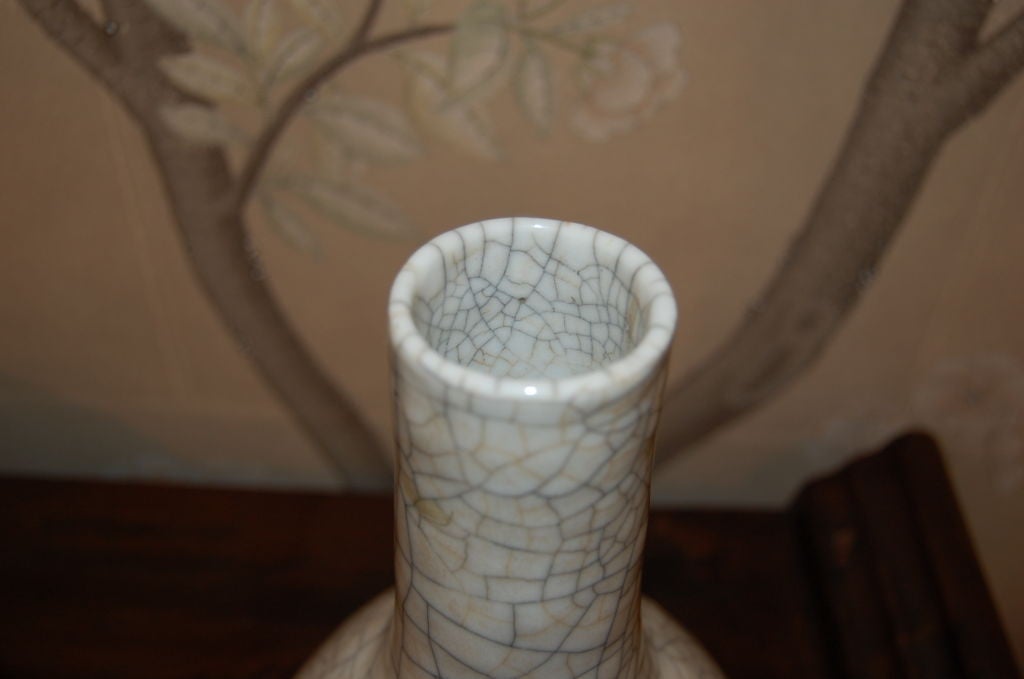 Chinese 19th Century Crackleware White Vase 1