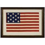Antique 13 STAR AMERICAN PARADE FLAG, PROBABLY MADE IN CANADA, 1876-1898