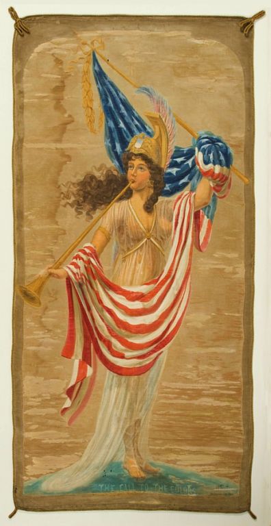 LADY LIBERTY BANNER, HAND-PAINTED, 1917 2