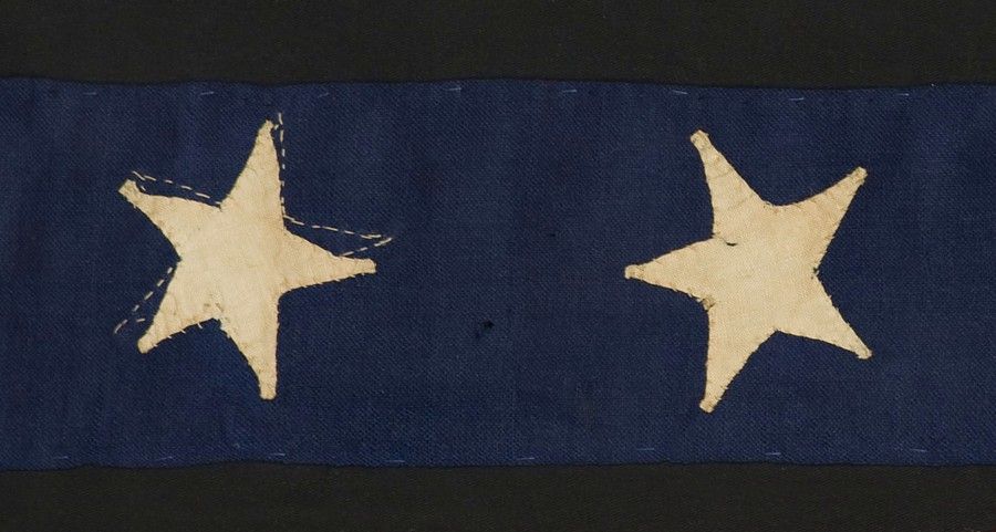 19th Century RARE, 6-STAR, U.S. NAVY COMMISSIONING PENNANT, ONE OF TWO KNOWN