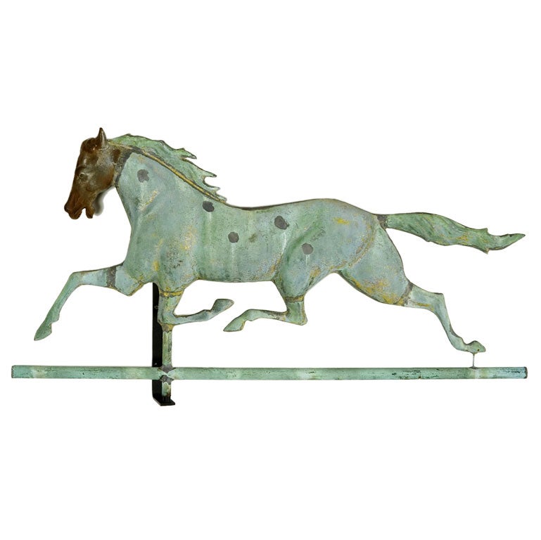 ETHAN ALLEN HORSE WEATHERVANE WITH EXCEPTIONAL SURFACE