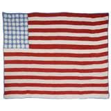 Vintage WHIMSICAL PATRIOTIC FLAG QUILT WITH 48 EIGHT-POINTED STARS