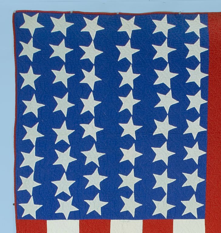 PATRIOTIC FLAG QUILT WITH 48 STARS
