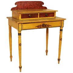 Paint-Decorated New England Dressing Table in Chrome Yellow, 1820-1830