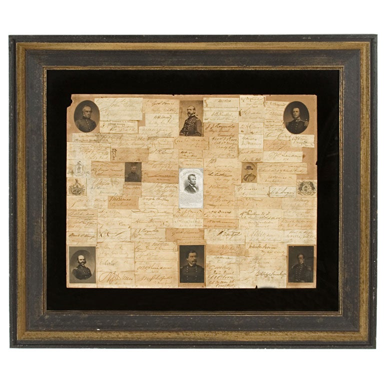 19th Century Collage Containing Many Signatures