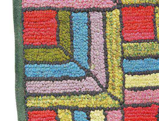 Room-sized Hooked Rug In The Log Cabin Pattern With Great Colors
