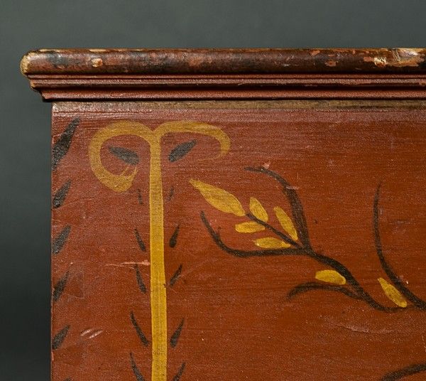 American WESTERN PENNSYLVANIA BLANKET CHEST w/ HIGHLY UNUSUAL DECORATION