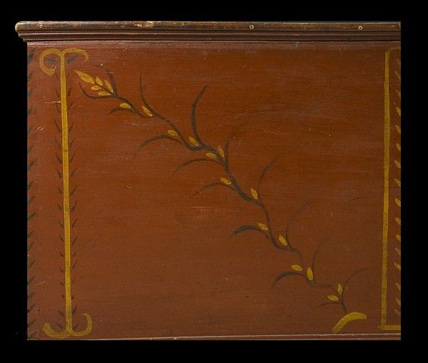Poplar WESTERN PENNSYLVANIA BLANKET CHEST w/ HIGHLY UNUSUAL DECORATION