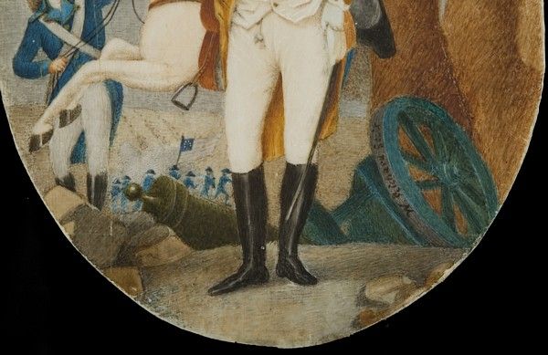 Watercolor EXTRAORDINARILY MINIATURE PAINTING OF GEORGE WASHINGTON ON IVORY