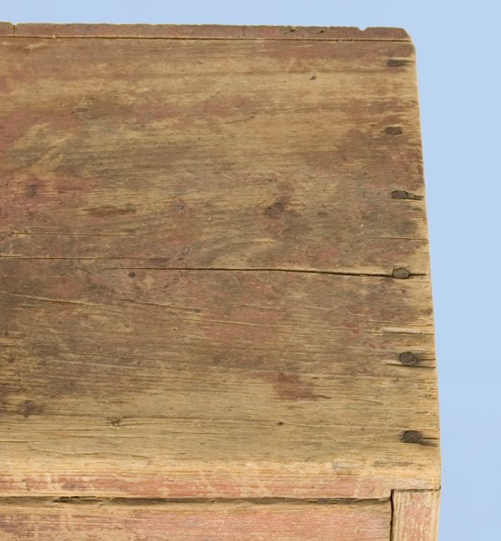 Pine NEW HAMPSHIRE CARRIAGE-MAKER'S APOTHECARY CHEST, SALMON PAINT