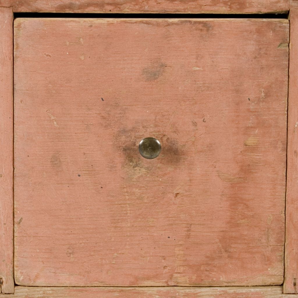 19th Century NEW HAMPSHIRE CARRIAGE-MAKER'S APOTHECARY CHEST, SALMON PAINT