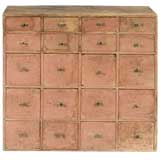 NEW HAMPSHIRE CARRIAGE-MAKER'S APOTHECARY CHEST, SALMON PAINT
