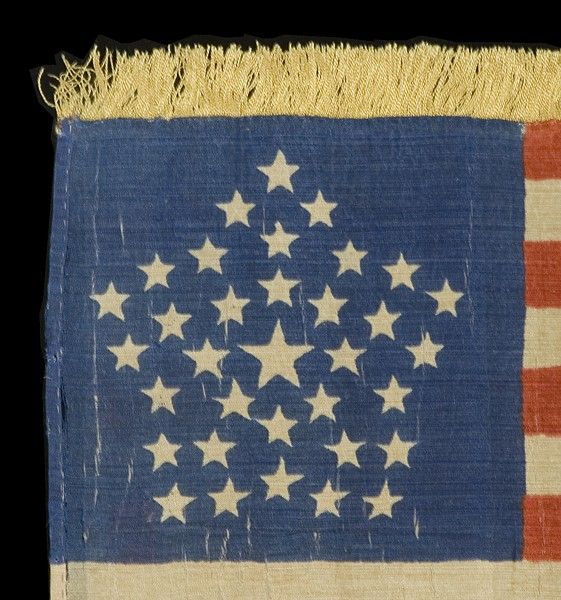 American 35 STAR AMERICAN FLAG, CIVIL WAR PERIOD, RARE GREAT STAR PATTERN