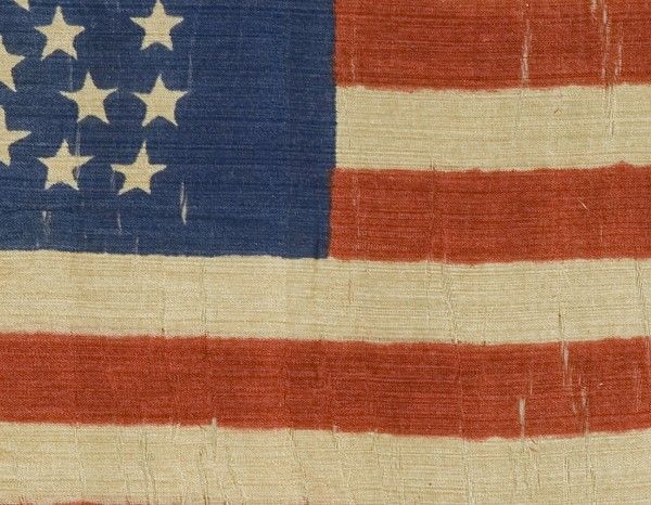 19th Century 35 STAR AMERICAN FLAG, CIVIL WAR PERIOD, RARE GREAT STAR PATTERN