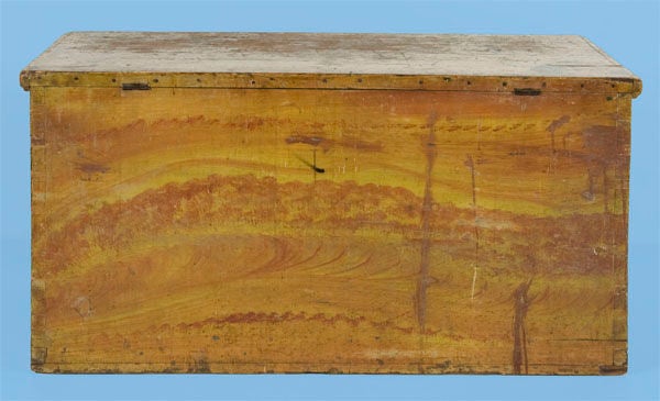 American 6-BOARD CHEST WITH WHIMSICAL GRAIN PAINT DECORATION