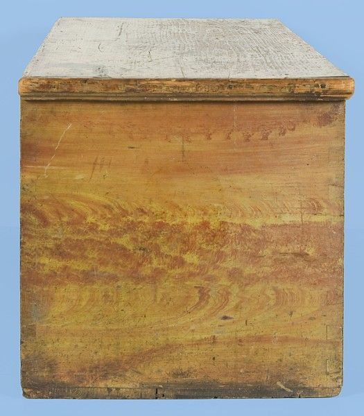 19th Century 6-BOARD CHEST WITH WHIMSICAL GRAIN PAINT DECORATION