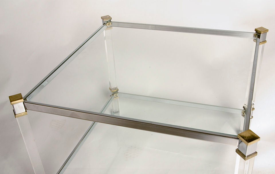 20th Century Pair of Karl Springer Lucite Tables For Sale