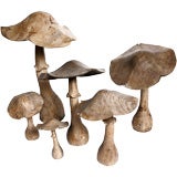 Carved Wood Mushrooms