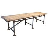 Wood Top Table with Metal Base