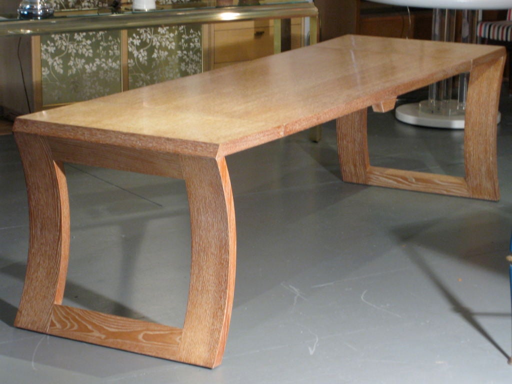 Mid-20th Century Cerused Oak Console/Coffee Table by Karpen of California c.1949