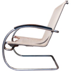 Early and Rare Anton Lorenz Tubular Lounge Chair for Thonet 1928