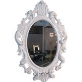 Large 1940
s Italian Carved Wood Neoclassical Oval Mirror