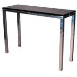 1970
s Pace Collection Stainless Steel and Glass Console Table