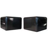 Pair Milo Baughman Lacquered Cube Low Side Tables c.1970
s