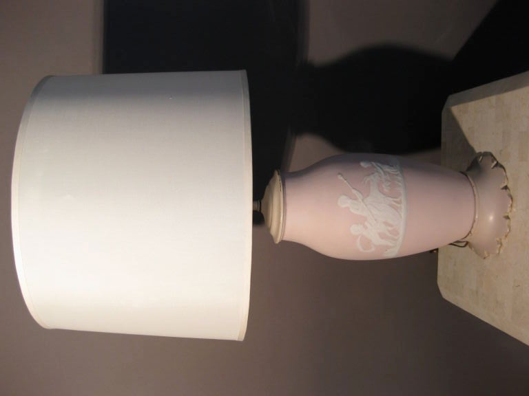 1940's Jasperware Lamp with Neoclassical Frieze of Children